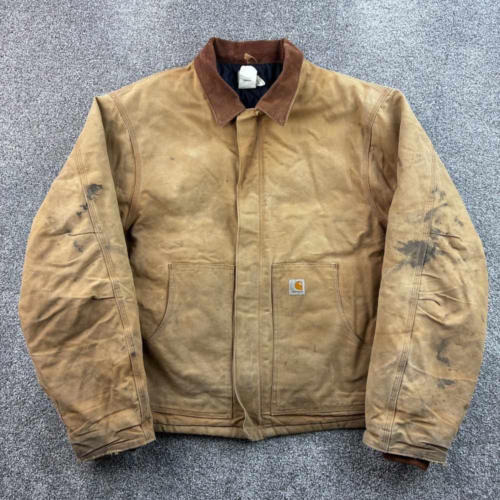 Vintage Carhartt Jacket Mens 54 Tall Brown Arctic Detroit Quilted Canvas J02 BRN